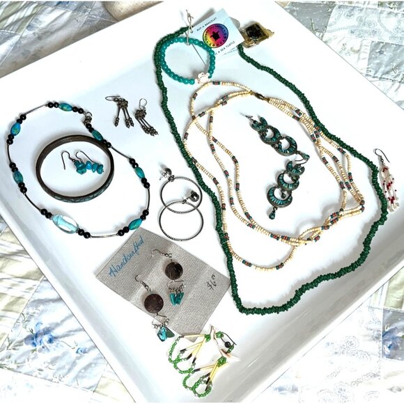 Unbranded Jewelry - Boho Jewelry Bundle Quality Variety Mixed Bead Turquoise Silver Festival Womens